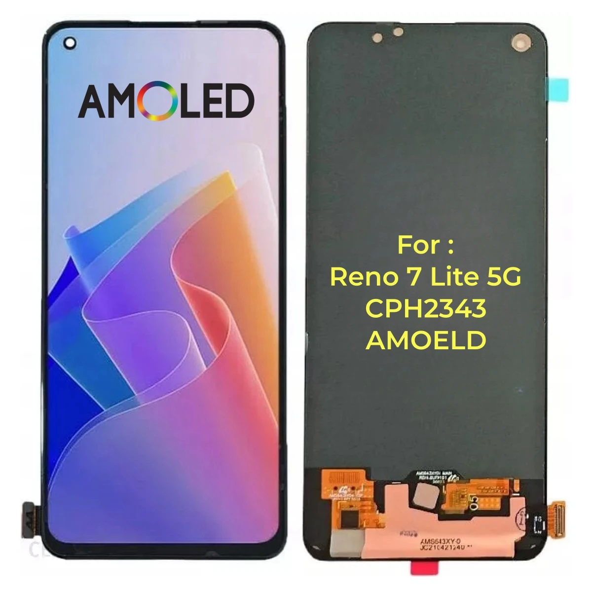 

iParts Replacement AMOLED LCD Display Touch Screen for OPPO Reno7 Lite 5G CPH2343 Support Fingerprint Original Phone Parts