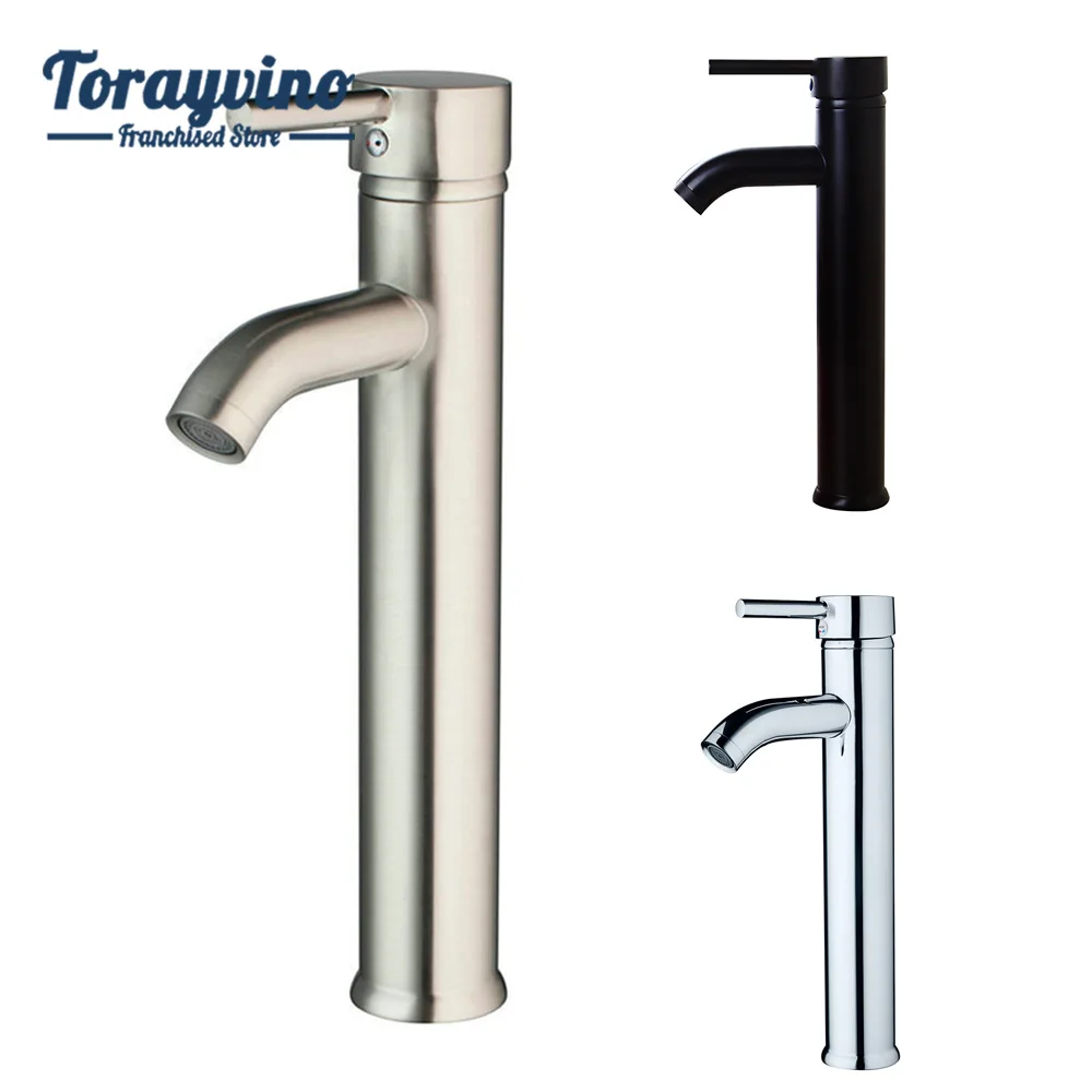 

Torayvino Nickel Brushed Bathroom Faucet Countertop Single Handle Wash Basin Sink Vessel Deck Mounted Faucet Mixer Water Tap