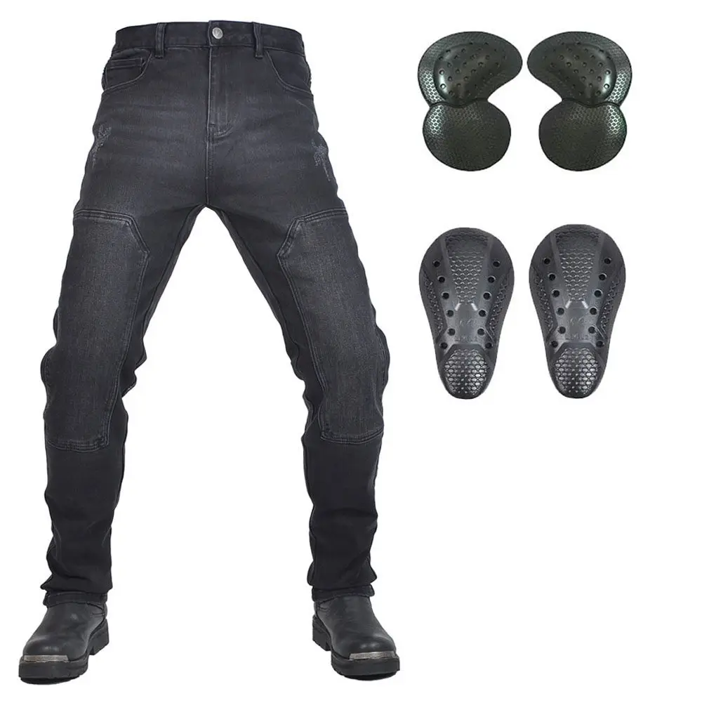 볼레로 오토바이 청바지 남성용 스트레치 라이딩 팬츠 안티드롭 실리콘 보호 장비 캐주얼 작업복 오토바이 팬츠 여성용