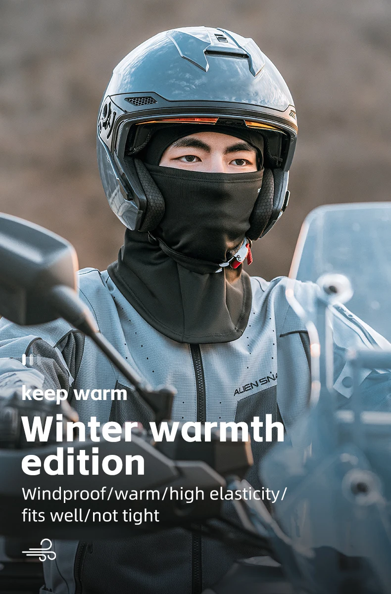 ROCKBROS Winter-Fahrrad-Sturmhaube, winddicht, warm, Fleece, Gesichtsschal, Maske, Outdoor-Sport, Angeln, Ski, Motorrad, Radfahren, Kopfbedeckung – Detail 1