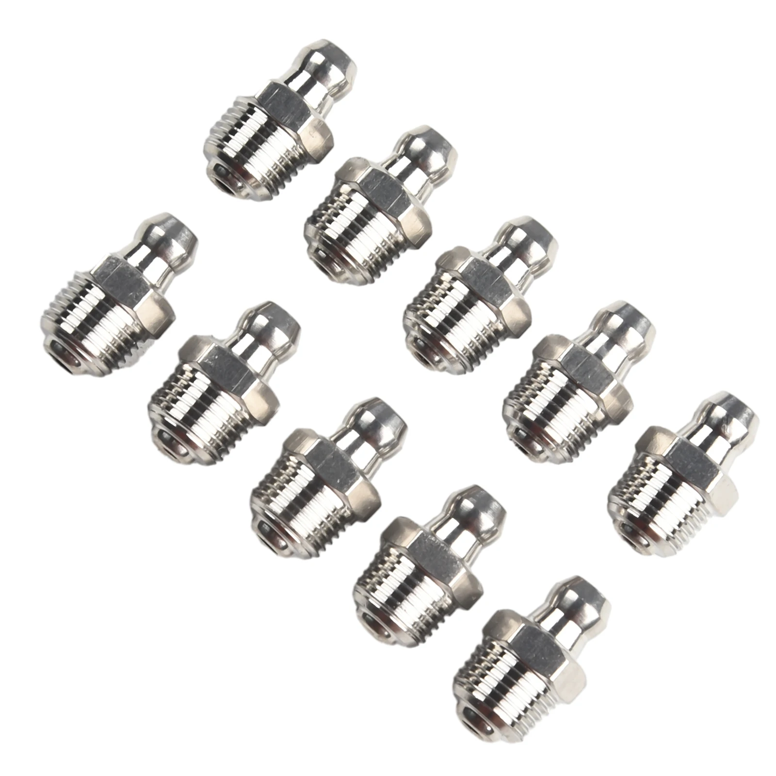 10pcs Industrial Strength Stainless Steel Grease Fitting M10 x 1mm Thread Suitable for Various Mechanical Equipment grease nipple fitting