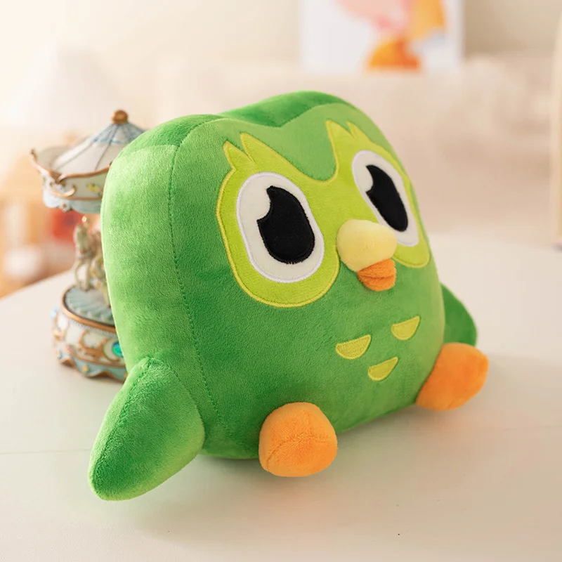 Kawaii Green Duolingo Owl Plush Toy Duo Plushie of Duo The Owl Cartoon