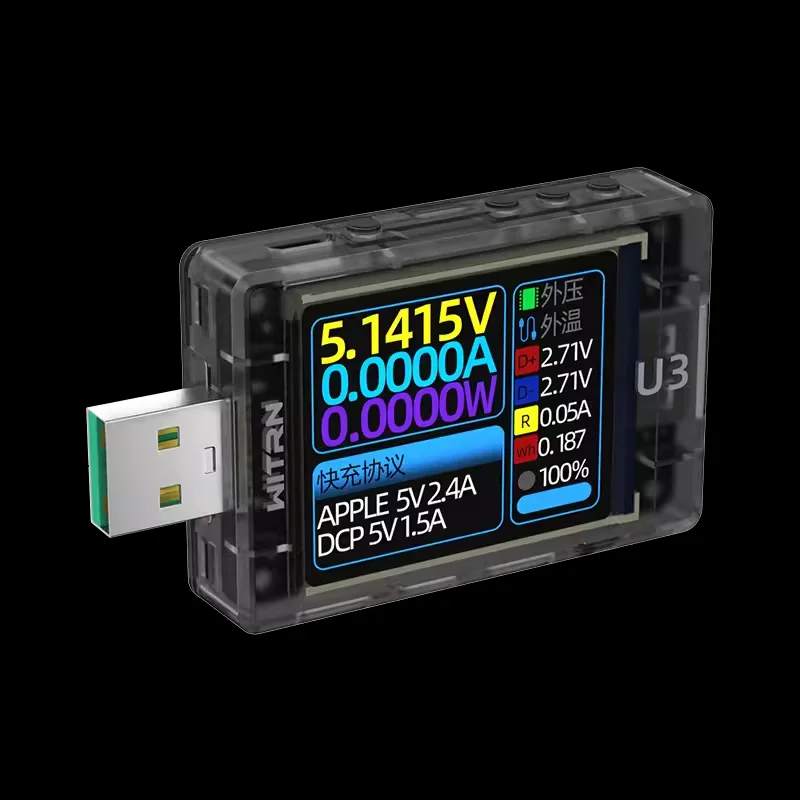 WITRN U3 tester USB voltage and current meter PD3.1 fast charging protocol PPS ripple spectrum smart energy meter