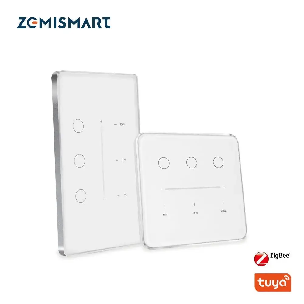 Zemismart-zigbee Dimmer Light Switch ue Eua Gang Neutral Interruptor Alexa Google Home Tuya Smart Life App Control