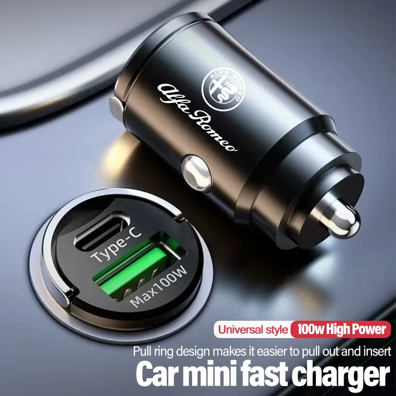 USB Type-C Fast Charging Car Charger with Hidden Convert Plug