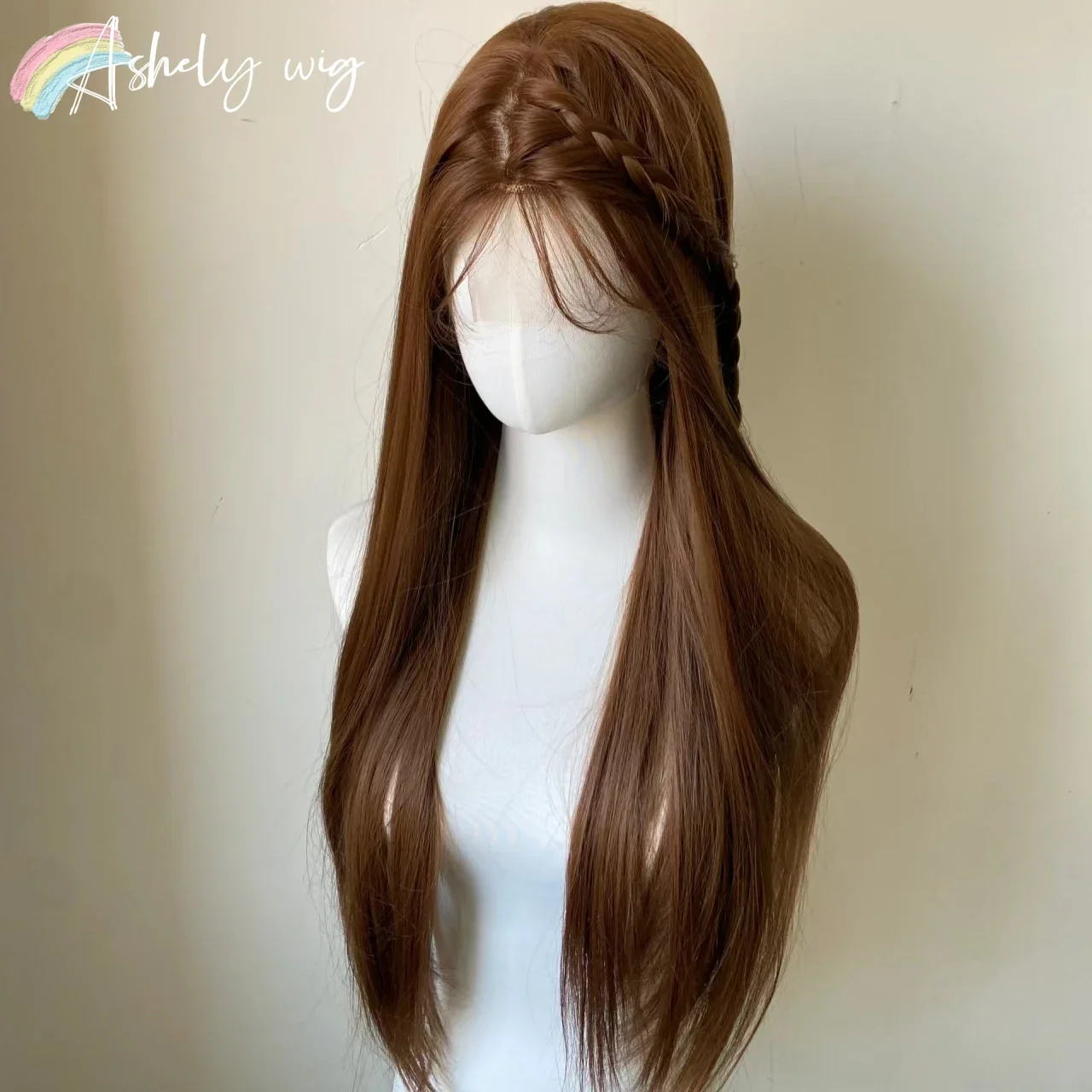 Synthetic Wig Honey Brown 13x4 Lace Front Long Straight Wig Daily Use Wear and Go Front Lace Glueless Wig