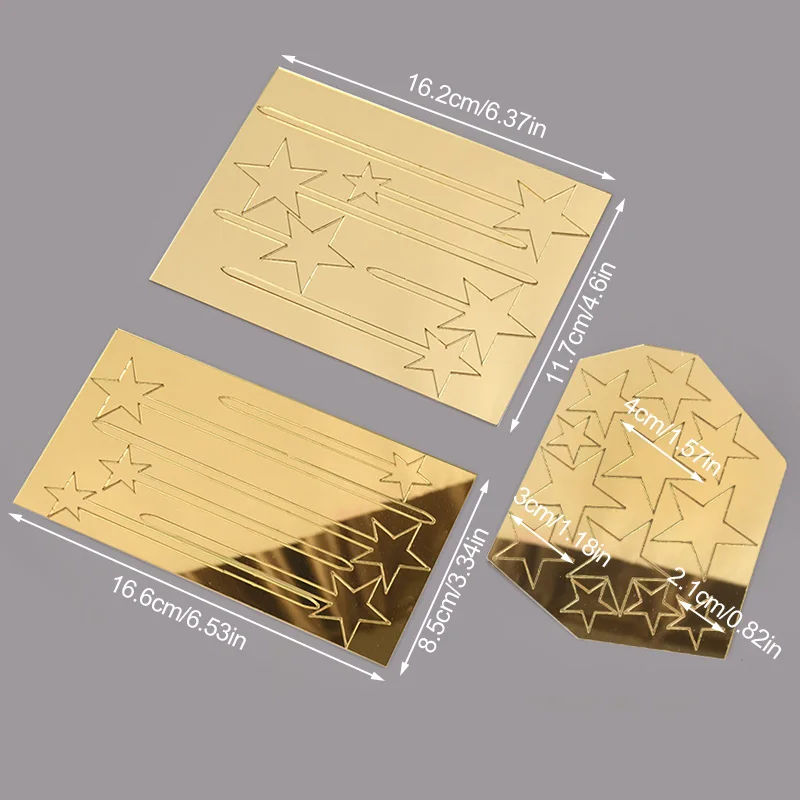 24Pcs Acrylic Gold Star Cake Toppers for Kids Birthday Party Cake DIY Decoration Wedding Christmas Cake Decorating Tools Kit