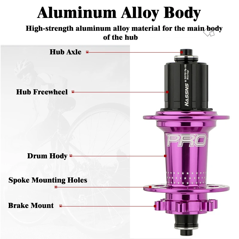 HASSNS MTB Hub 32H 6 Pawls Cube 7/8/9/10/11/12 Speed Mountain Bike