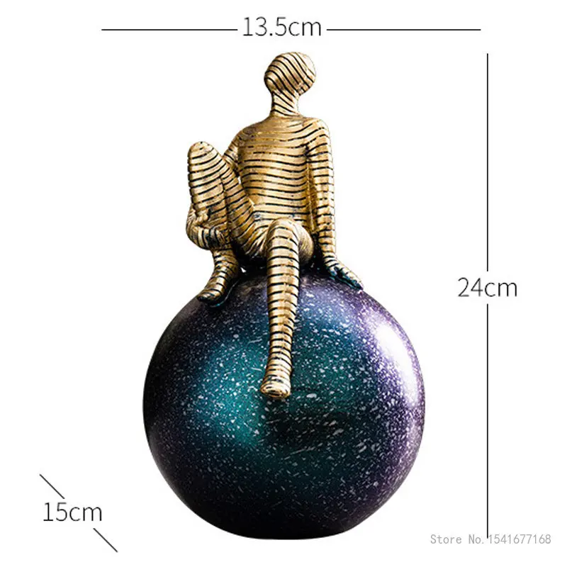 Creative Figure Sculpture Ornaments Resin Crafts, Modern Home, Office, Study, Bookshelf, Cabinet Art Exhibition Decorations, 1Pc