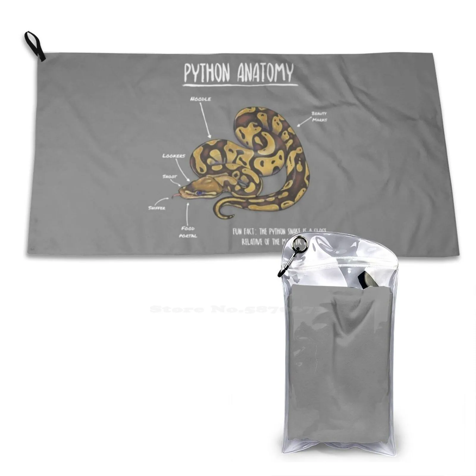 Python-Anatomy-Soft-Towel-Quick-Dry-Beach-Towel-Ball-Python-Scales ...