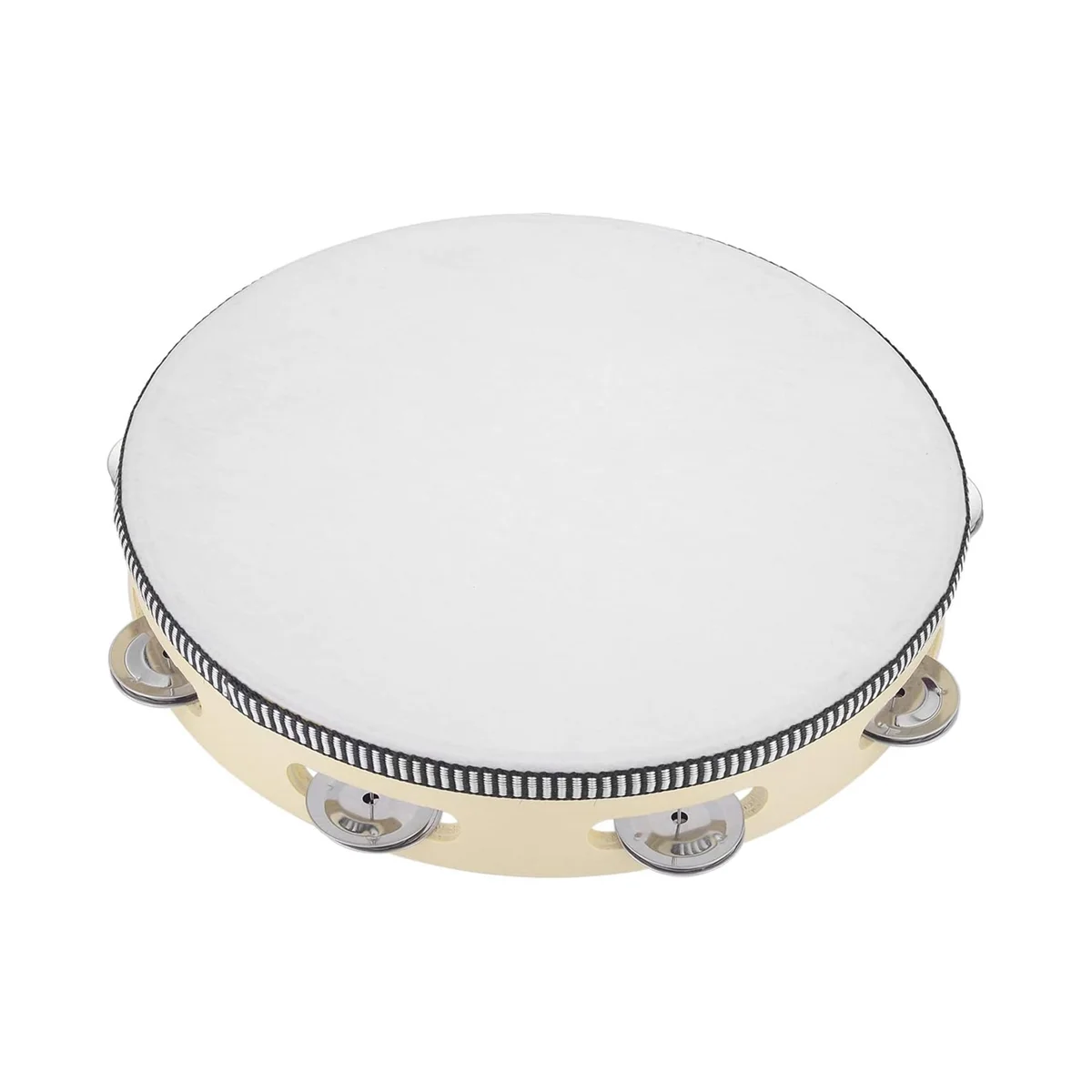 Tambourine for Adults 10 Inch Hand Held Drum Bell Birch Metal Jingles Percussion Gift Musical Educational Instrument musical percussion instruments
