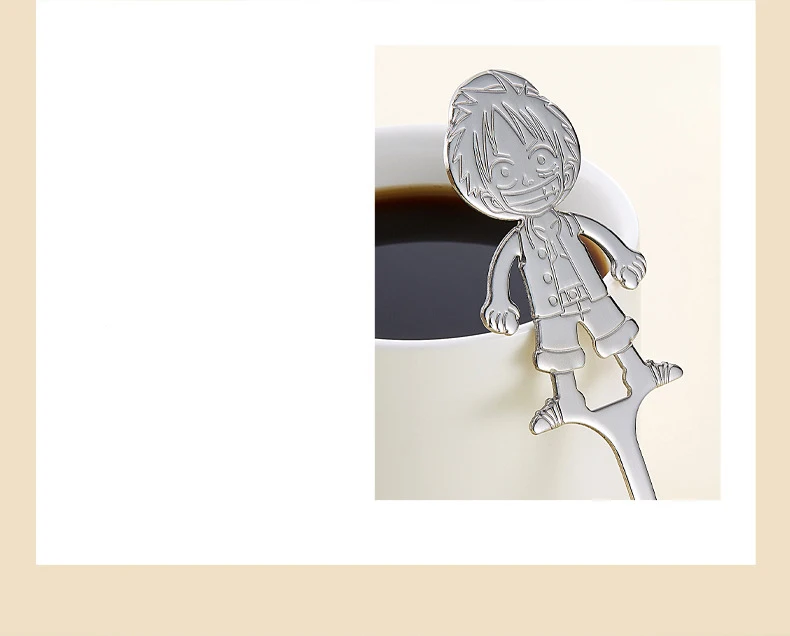 Anime One Piece Ruffy Löffel Cartoon Figur Ruffy Edelstahl Kuchen Obst Kaffee Löffel Party Liefert Kinder Geburtstag Geschenke – Detail 2