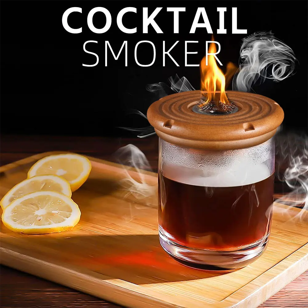 Cocktail Smoker Kit Smoking Set with 4 Wood Chips for Whiskey Drink Old Fashioned Whiskey Smoker Drinks Kit Cocktail Accessories