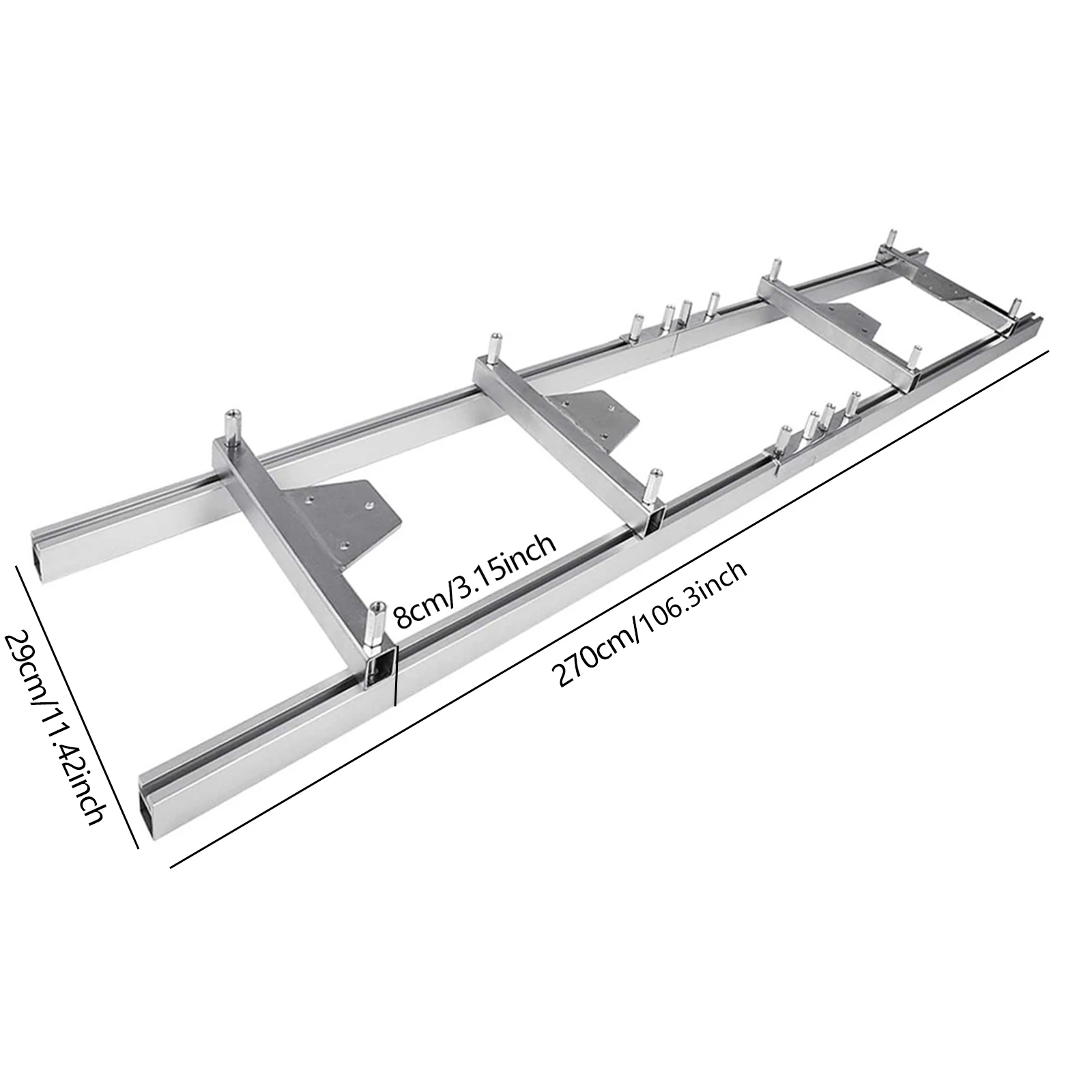 Führungsschiene für Kettensägenfräsen, Führungsschiene aus Aluminiumlegierung für Kettensägenfräsen, silberfarben, verstellbar für Holzarbeiter – Detail 1