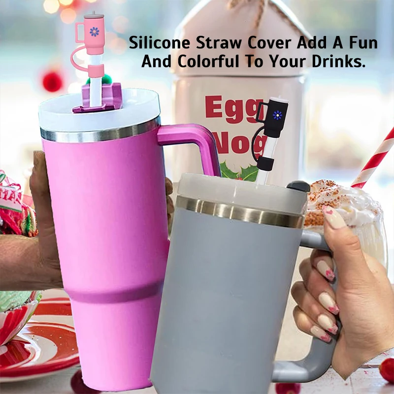 Straw Cover Cap,4Pcs Silicone Straw Topper Compatible with Stanley 30&40 Oz  Tumbler with Handle - AliExpress