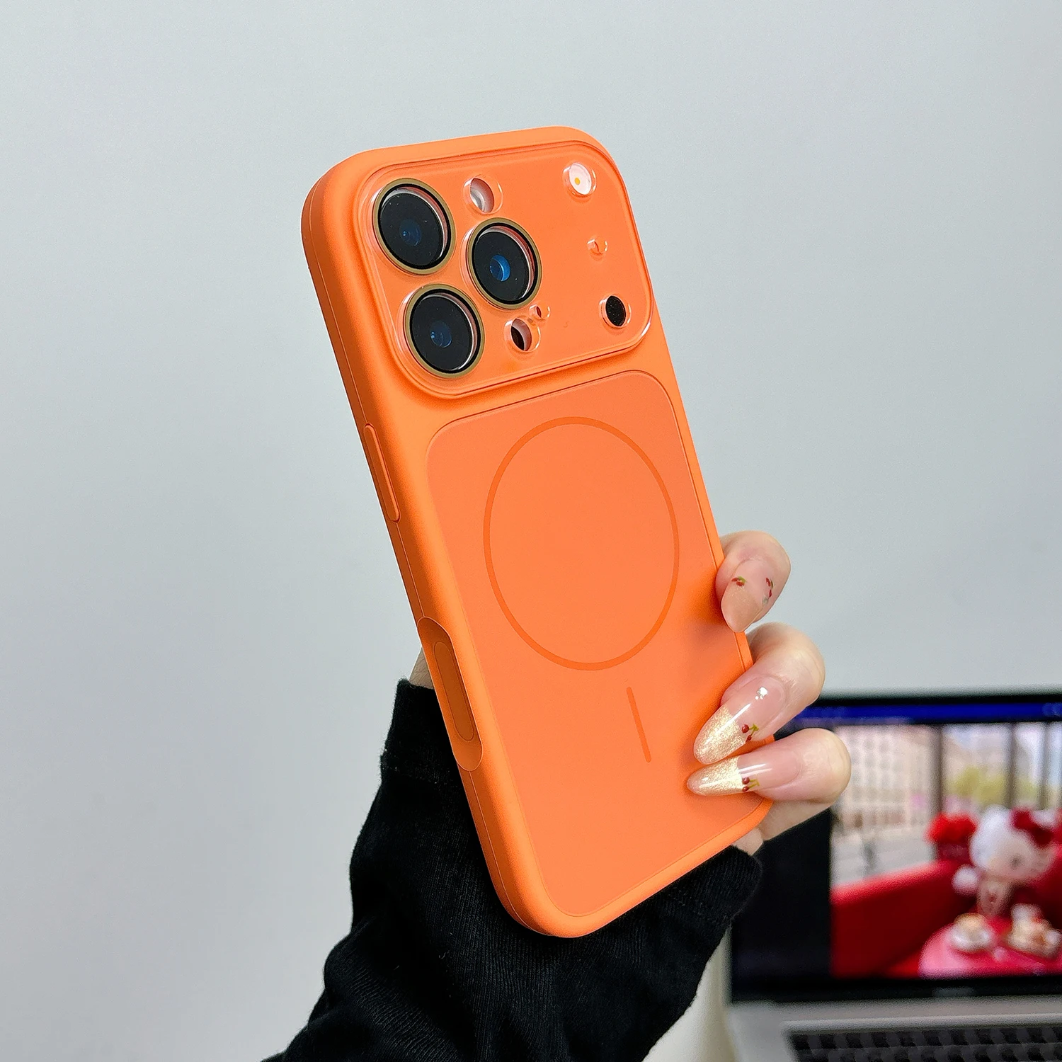 Magnetic Liquid Silicone Acrylic Case with Lens Film and Enhanced Protection