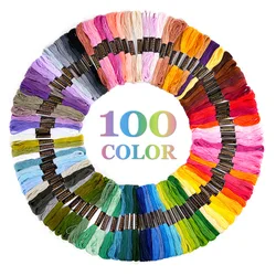 Vibrant Multicolor Embroidery Floss Set - Perfect for Cross Stitch and DIY Sewing Projects (50/200pcs) (100 color)