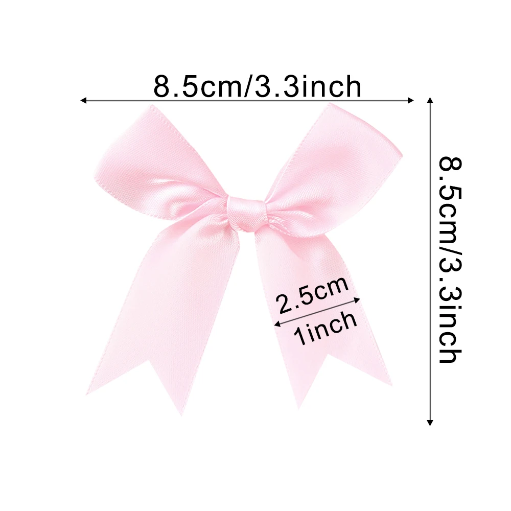 50PCS 85*85mm Satin Ribbon Bows Decoration For Craft Gift Flower Headwear Clothing DIY Wedding Invication Card Bags Party Decor ribbon decoration satin ribbons ribbon supplies satin ribbon