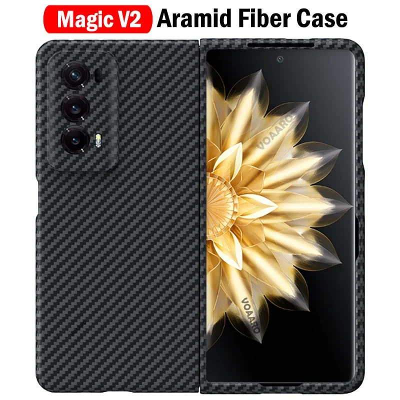 

Pure Real Carbon Fiber Funda for Honor Magic V2 Case for Honor Magic V2 Aramid Fiber Case Ultra Thin Matte Slim Capa Phone Cover