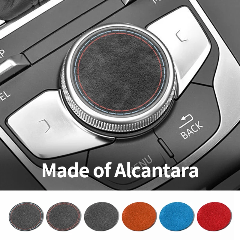For Audi Sport 8V A3 S3 (2014-2019) Car Multimedia Knob Button Panel Cover Trim Sticker Made of Alcantara Interior Accessories