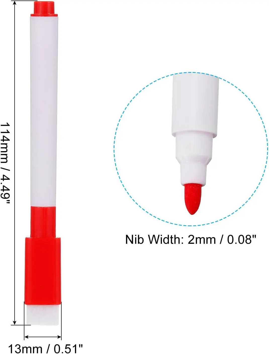 건식 지우개 마커 펜, 24개 자석형 8색 잉크, 미세한 팁, 저취, 지우개 캡 포함, 사무실, 가정, 교실용 화이트보드