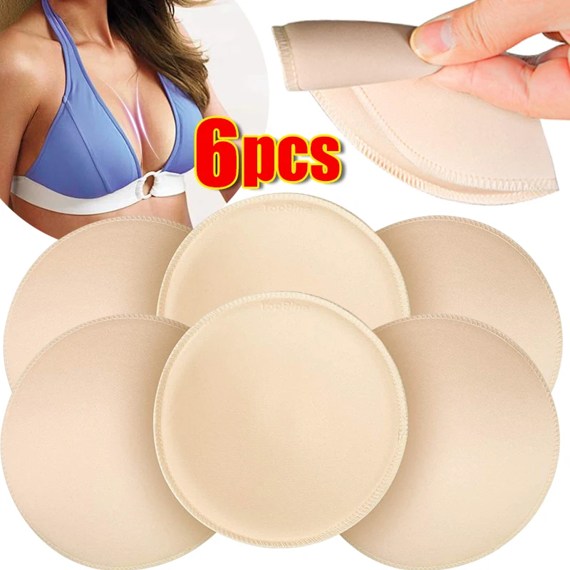 6pcs Soft Sponge Bra Pads Push Up Breast Enhancer Removeable Bra