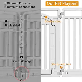 Foldable Pet Playpen with Door 6-Panel Small Dog Fence Easy Assemble Indoor Outdoor 4