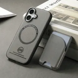 Luxury Detachable Leather Card Case with Magnetic Back Cover for OnePlus N6 (GRAY)