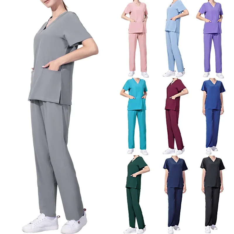 Hot Style Doctor Operating Room Overalls Summer Short-sleeved Elastic Quick-drying Beauty Salon Nurse Uniform