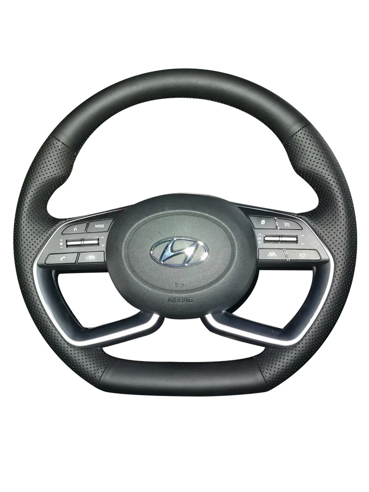 

Customized For HYUNDAI TUCSON L Sonata 10th Elantra 7th 20-21 DIY Hand Sewn Steering Wheel Handle Cover Interior Car Accessories