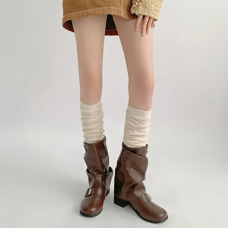 Nachtunterrichtsraum Fußsocke Damen Herbstschlauch Grau Trittbeinwärmer Ballett Sle Weiße Florsocken Wadensocken – Detail 7