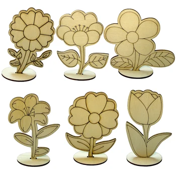 Wooden DIY Craft Flowers 1
