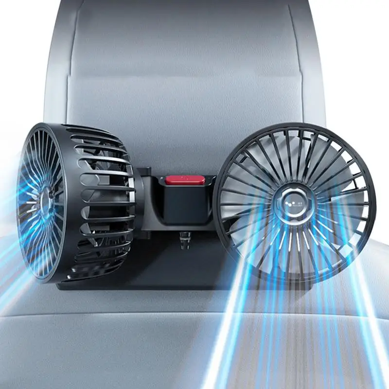 

Car Seat Back Cooling Fan 360 Degree Rotatable Dual Head Car Seat Fan Vehicle Rear Headrest Fans With 3 Speeds Auto Cooling Fan