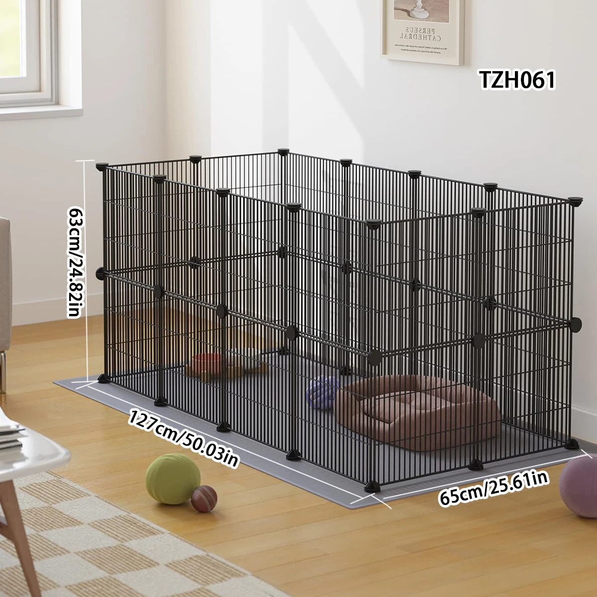 Pet Fence Dog Cage Indoor Encrypted Iron Mesh Fence Cat Cage Free Splicing Rabbit Guinea Pig Chinchilla