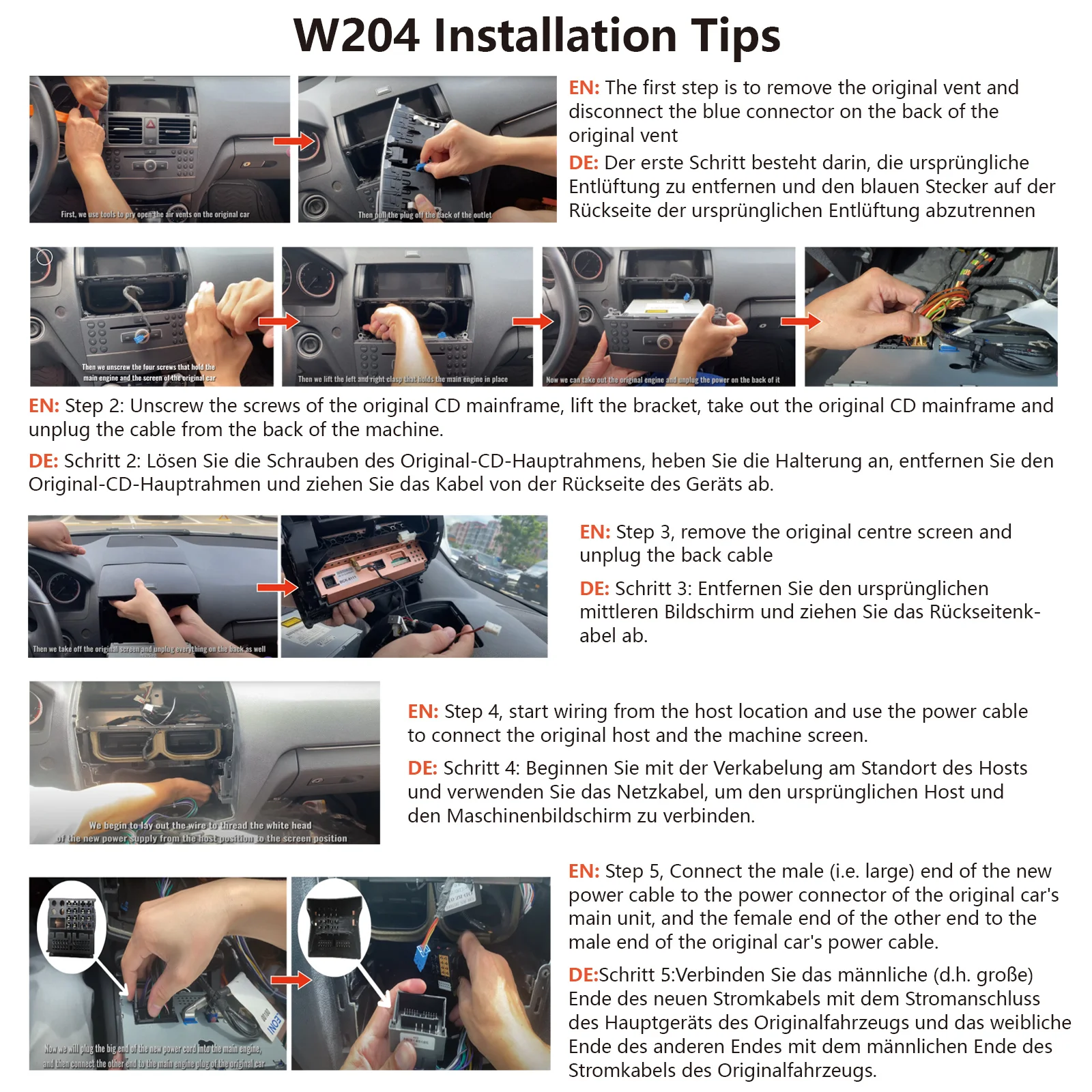 ESSGOO 2 DIN Kabelloses CarPlay 9" HD Touchscreen Autoradio für Mercedes Benz C-Klasse W204 2006-2011 GPS Navigation Android 13 64G Wifi FM BT Multimedia Video Player – Detail 3