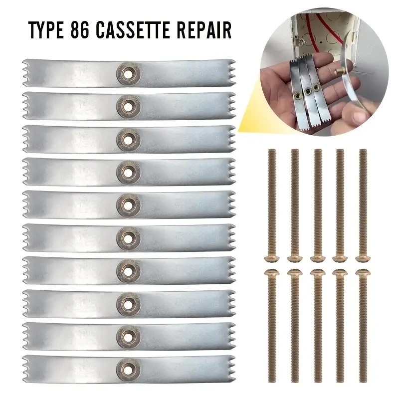 20 Set 86 Type Cassette Repair Steel Plates Mounting Screws Universal Switch Socket Fixed Junction Box