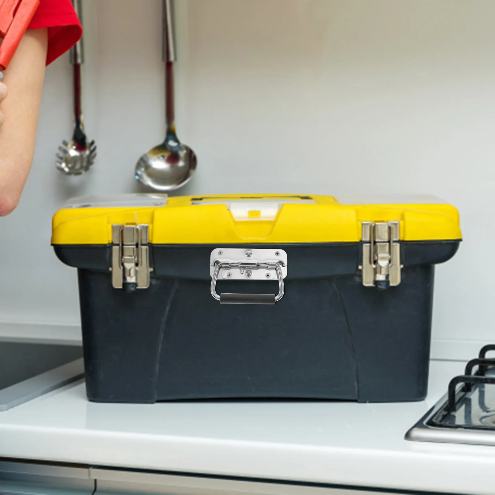 

Folding Handle Container Surface Mount Chest Handles Flush Mounted Door Spring Loaded for Cabinet Trap