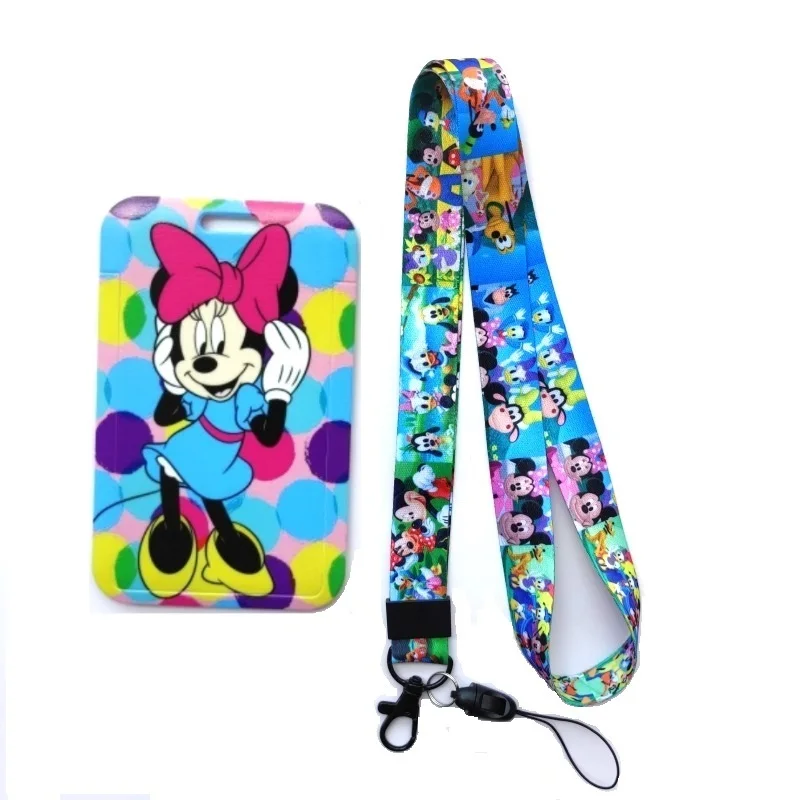 

Disney Mickey Minnie Mouse Lanyard Hard Plastic Badge ID Card Holder Office Work Name Badge Holder