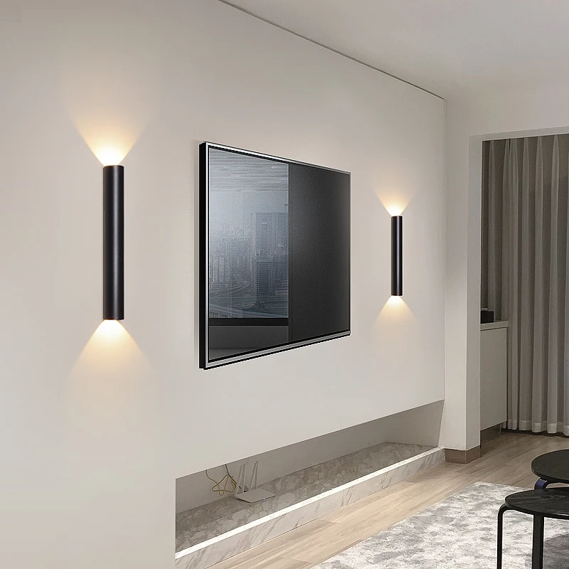 Modern Wall Lamp TV Background Lights Lone Line Up and Down Light Decor Bedroom Bedside Lamp For Corridor Stair Home Indoor 3