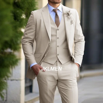 Abito classico da uomo 3 pezzi Moda Slim Fit Blazer Gilet Pantaloni Set Smoking da matrimonio formale da uomo Abbigliamento casual