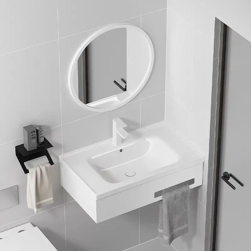 Wall-mounted stainless steel towel rack Ceramic washbasin hand dish Suitable for various scenes of the balcony or bathroom 5