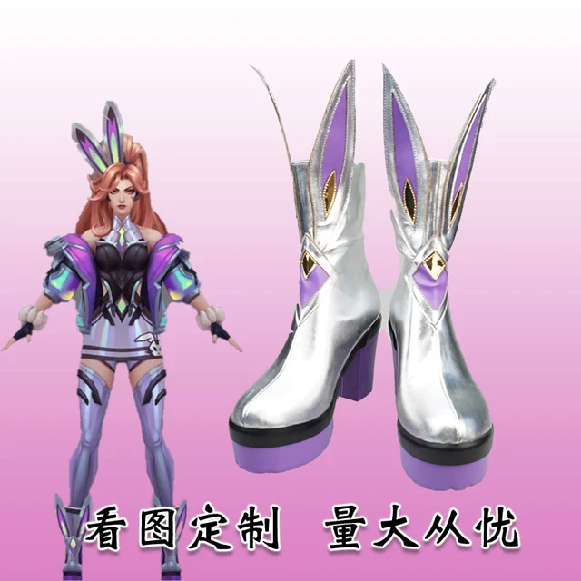 Lol batalha bunny miss fortuna cosplay sapatos jogo lol cosplay