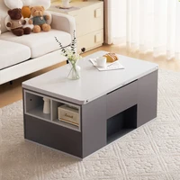 Table basse multifonctionnelle relevable, plateau transformable en 2 tables, grande capacité, meubles de salon, table multifonctionnelle 4