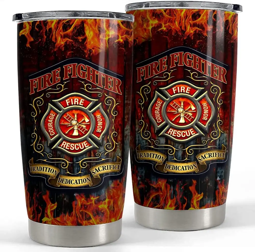 Firefighter Tumbler for Men Boys Stainless Steel Insulated 20oz Tumblers  Coffee Travel Mug Cups with Lid for Father's Day Gifts - AliExpress