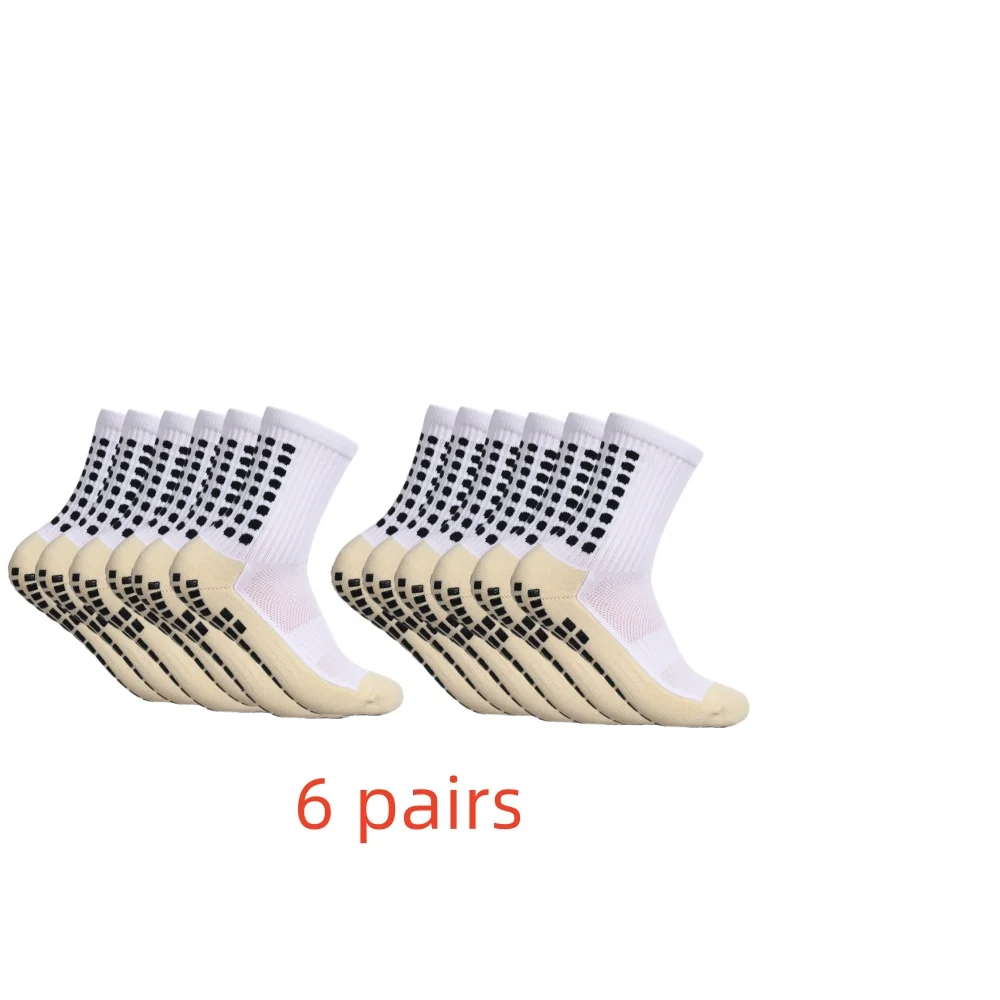 Football Socks 6 pairs of Jindian non slip breathable towel sole football socks mid length basketball socks Sports Socks Fitness Sports Socks Sport Socks