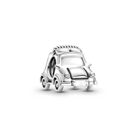 New Electric Car Bus Motorcycle Bicycle Jeep Train Charm Beads Fit Original European 925 Silver Bracelet DIY Women Jewelry Gifts 2