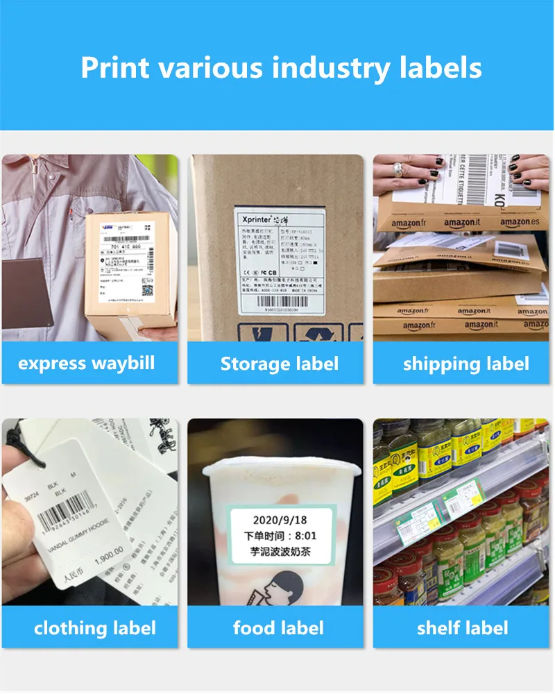 420B Shipping Label 4*6 Express Waybill Product Sticker 25.4-115mm Width Wireless Bluetooth Barcode Printer for Windows MAC OS epson mini printer