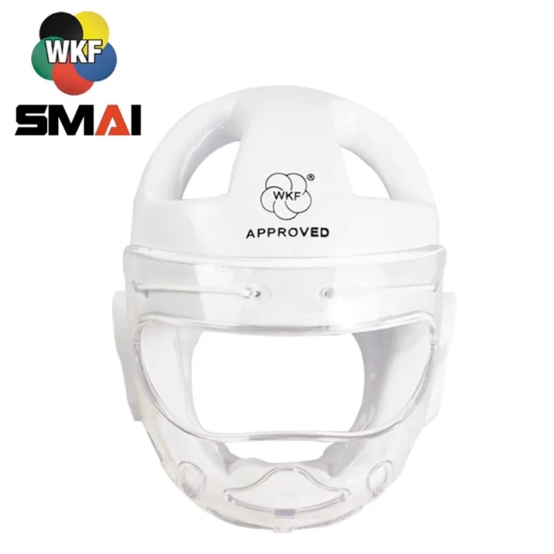 WKF Aprovado SMAI Karate Head Guard para Adultos e Crianças, Proteção para Chapelaria, Branco, Azul, Vermelho, Máscara Infantil