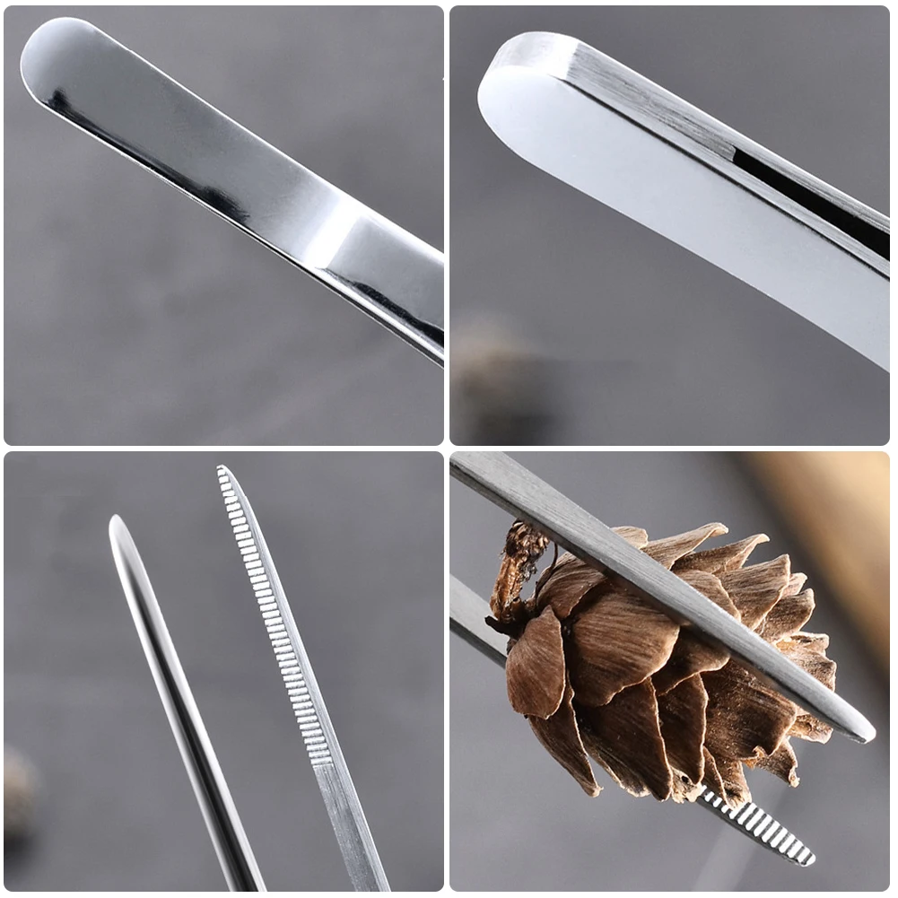 1PC Stainless Steel Tweezers Chef Food Tweezer BBQ Clip Seafood Barbecue  Tongs