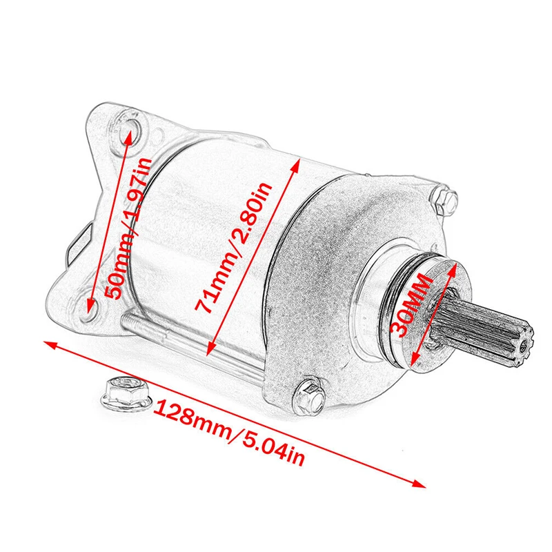 ATV Starter Engine Motor for Honda TRX250TM TRX250TE Recon 250 ES 2008- Motorcycle Replacement Part 31200-HM8-B61